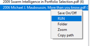 Funcionalidades na árvore