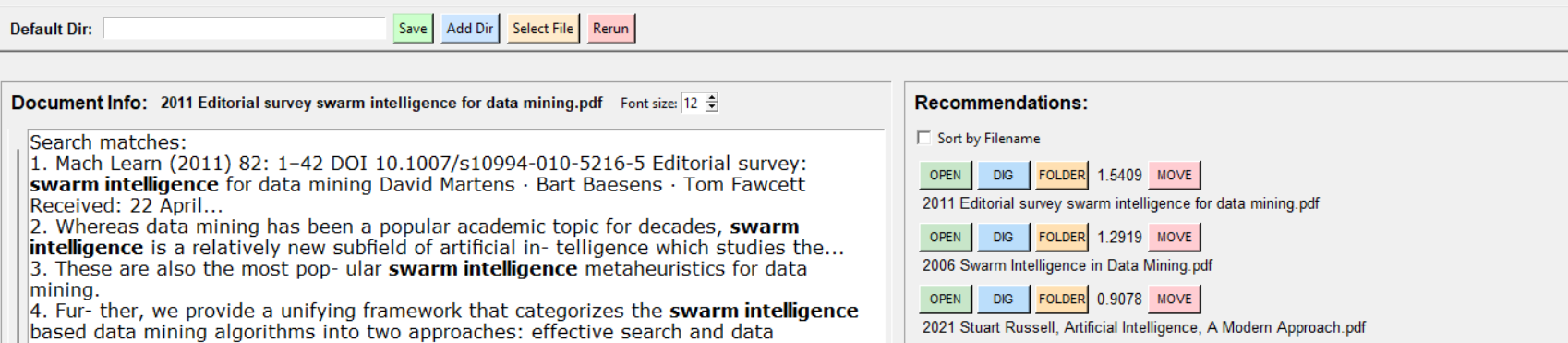 Recomendação de ficheiros semelhantes